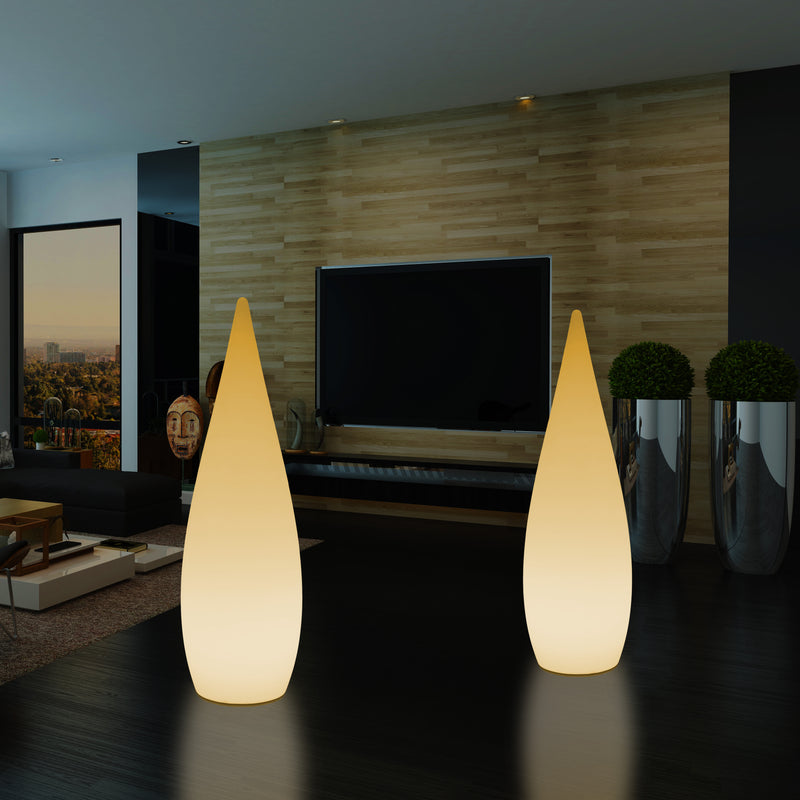Høj Dekorativ LED Gulvlampe, 150cm 1,5m Designer Dråbeformet Lampe, E27, Varm Hvid