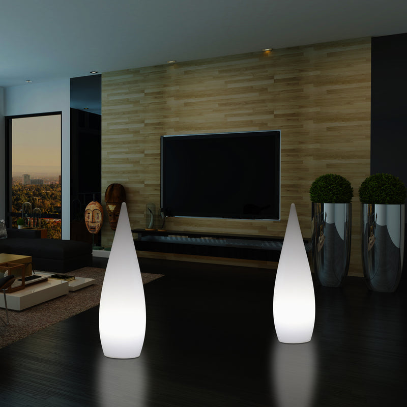 80cm Indendørsbelysning E27 Gulv Standerlampe, Dråbeformet Stuebelysning, Hvid