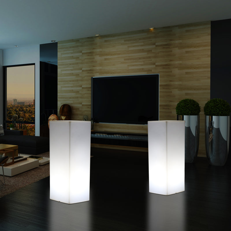 110 x 30 cm Høj LED Sokkellampe Søjleformet, Moderne E27 Stående Lampe, Hvid