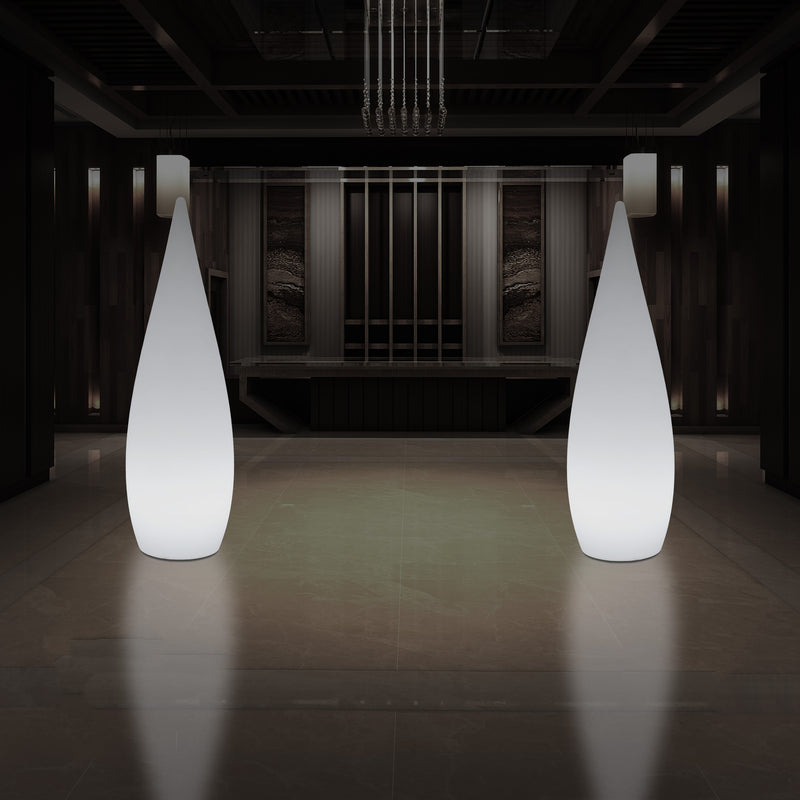 150cm 1,5m Høj Designer LED E27 Gulvlampe, Dekorativ Dråbeformet Lampe, Hvid