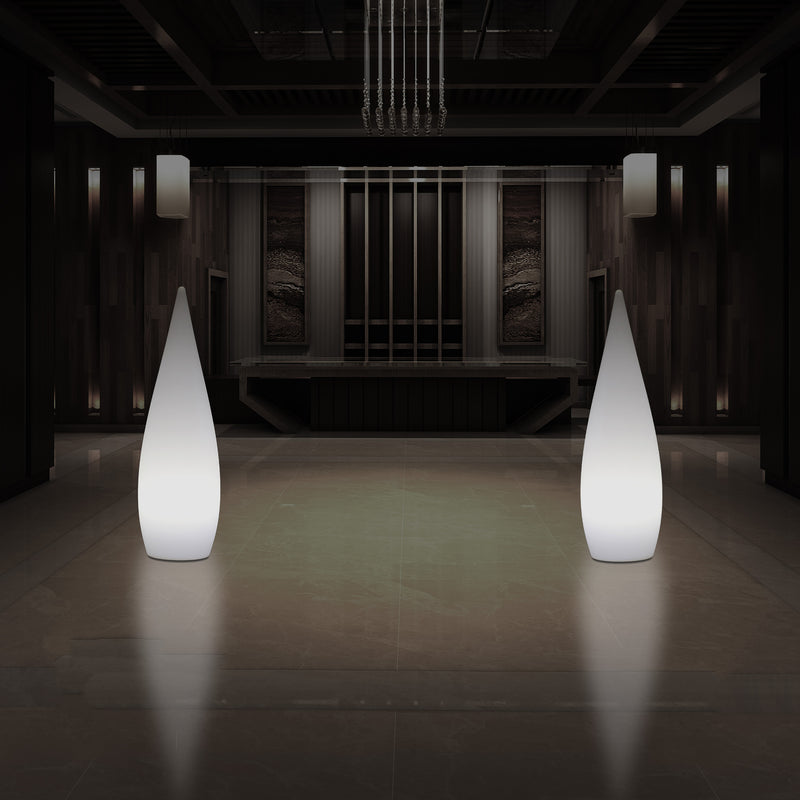 80cm Indendørsbelysning E27 Gulv Standerlampe, Dråbeformet Stuebelysning, Hvid