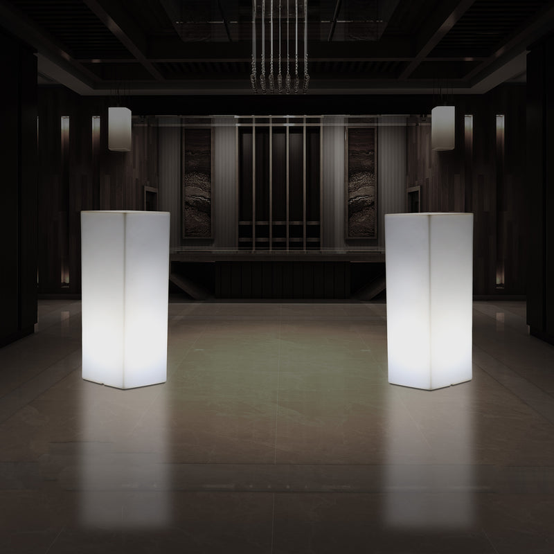 110 x 30 cm Høj LED Sokkellampe Søjleformet, Moderne E27 Stående Lampe, Hvid