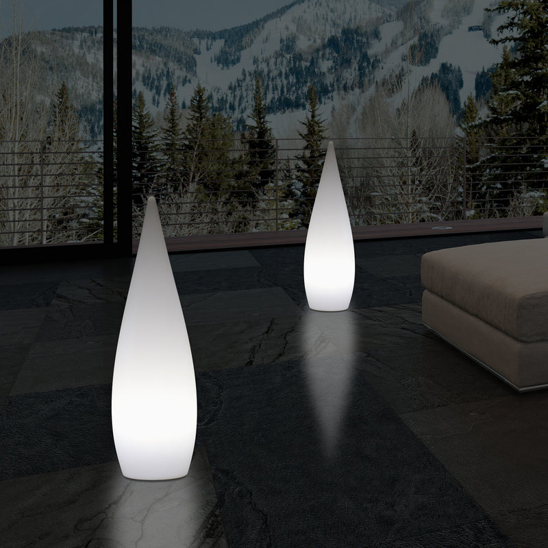 80cm Indendørsbelysning E27 Gulv Standerlampe, Dråbeformet Stuebelysning, Hvid