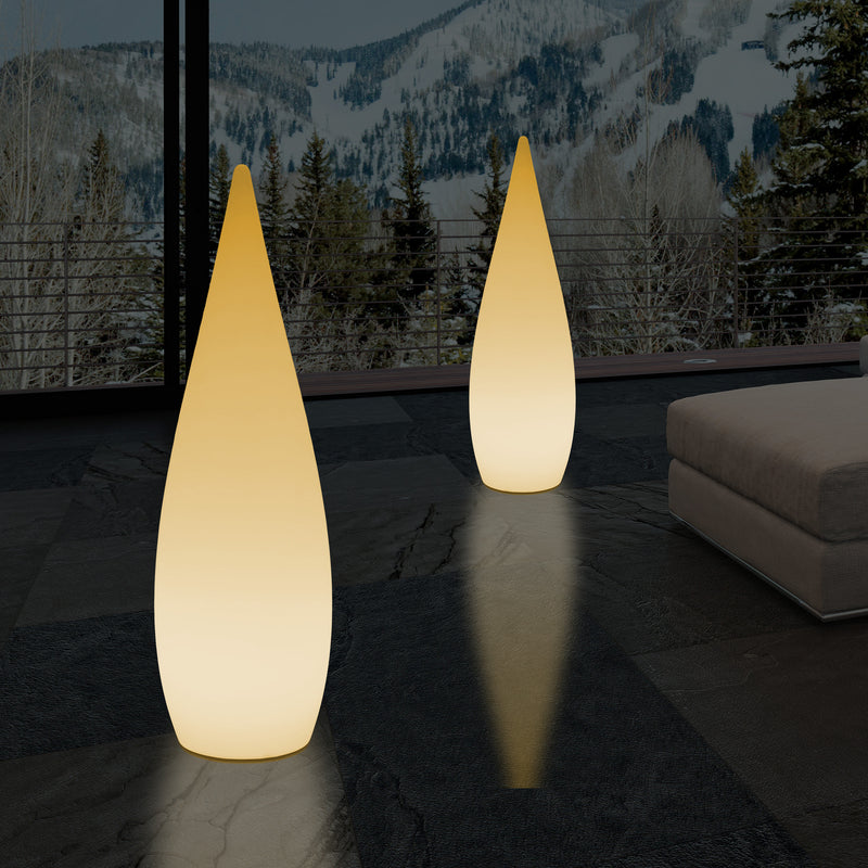 Høj Dekorativ LED Gulvlampe, 150cm 1,5m Designer Dråbeformet Lampe, E27, Varm Hvid
