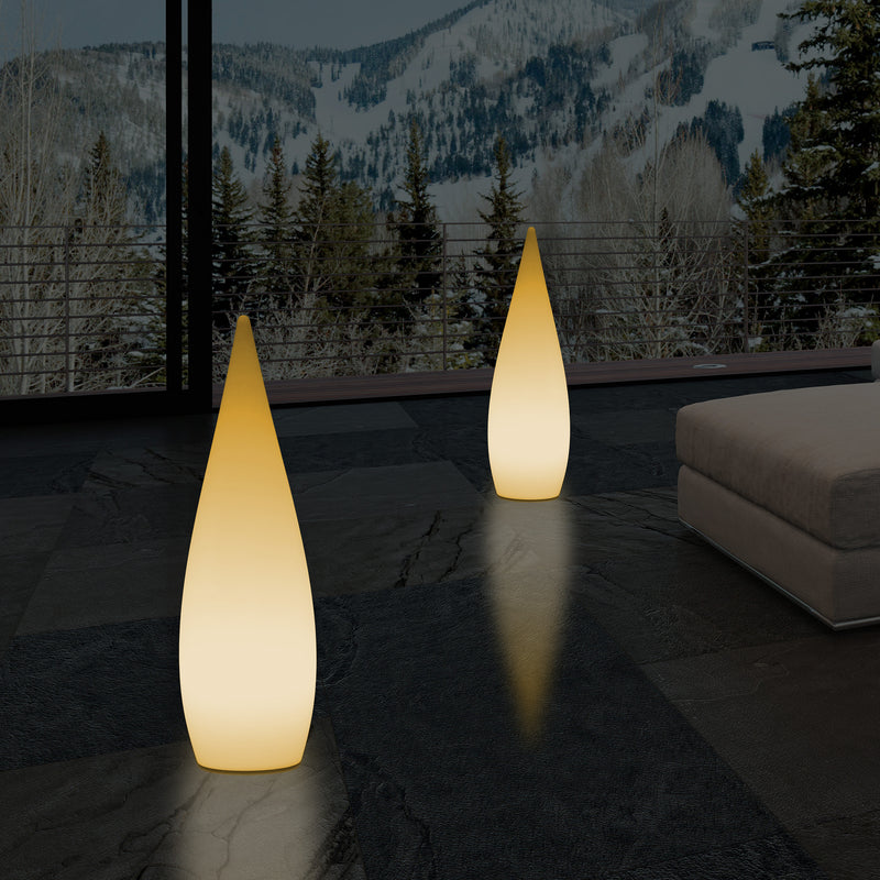 Dekorativ E27 Gulvlampe Soveværelse, 80cm LED Indendørsbelysning Vanddråbe, Varm Hvid Pære