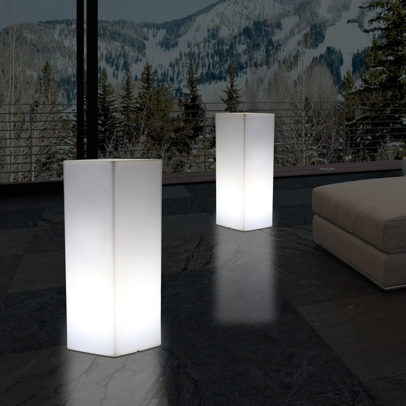 110 x 30 cm Høj LED Sokkellampe Søjleformet, Moderne E27 Stående Lampe, Hvid