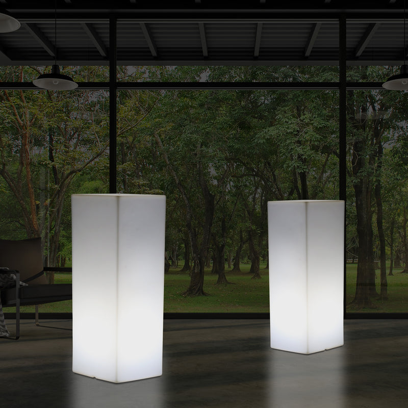 110 x 30 cm Høj LED Sokkellampe Søjleformet, Moderne E27 Stående Lampe, Hvid