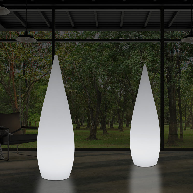 150cm 1,5m Høj Designer LED E27 Gulvlampe, Dekorativ Dråbeformet Lampe, Hvid