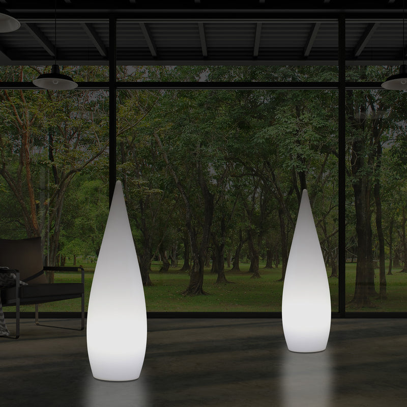 80cm Indendørsbelysning E27 Gulv Standerlampe, Dråbeformet Stuebelysning, Hvid