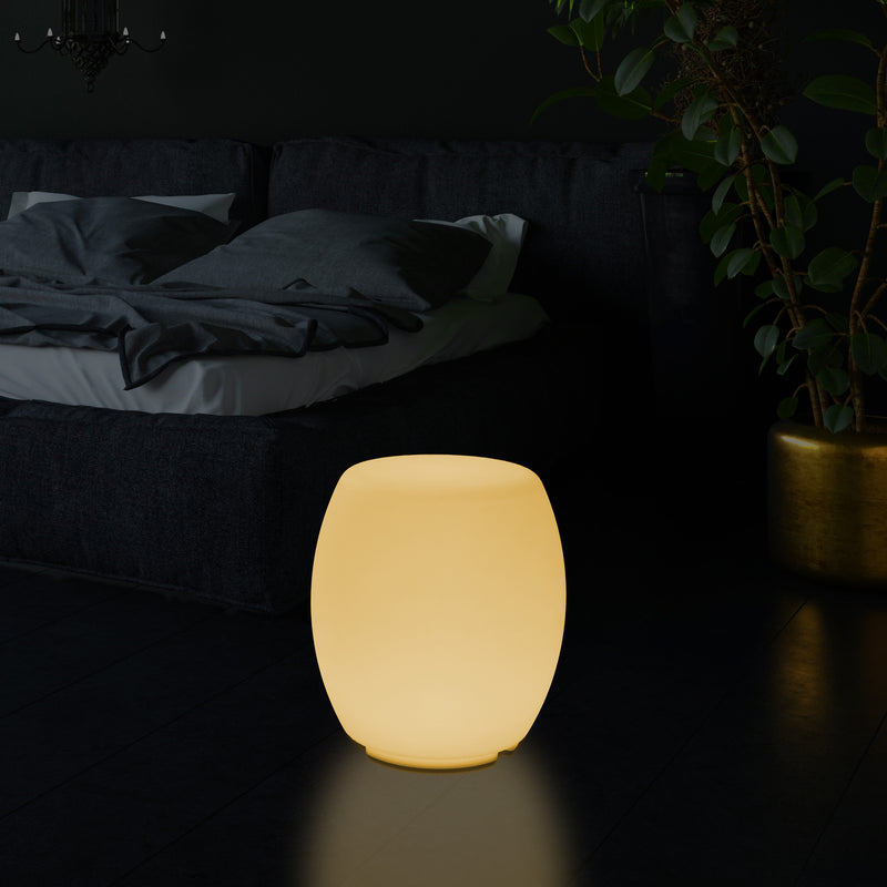 Lysende Skammel Stol Gulvlampe til Soveværelse, 44cm Designer LED Belysning, Varm Hvid