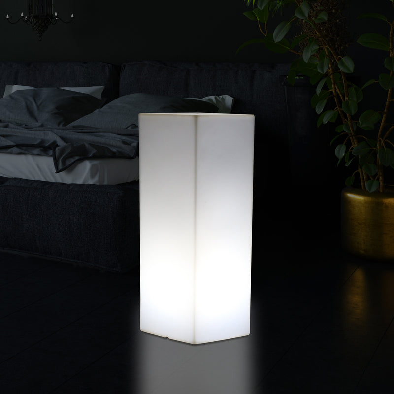 110 x 30 cm Høj LED Sokkellampe Søjleformet, Moderne E27 Stående Lampe, Hvid