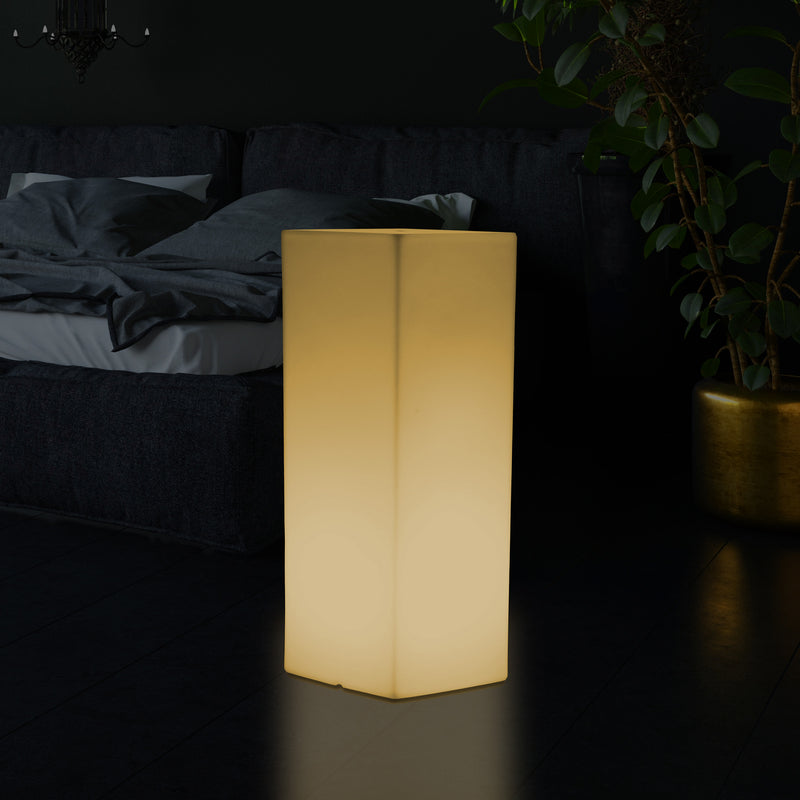 LED Sokkellampe Stående Lampe, Høj Rektangulær E27, 110 x 30cm, Varm Hvid