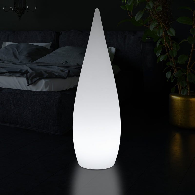 150cm 1,5m Høj Designer LED E27 Gulvlampe, Dekorativ Dråbeformet Lampe, Hvid