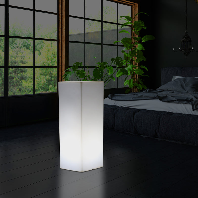 110 x 30 cm Høj LED Sokkellampe Søjleformet, Moderne E27 Stående Lampe, Hvid