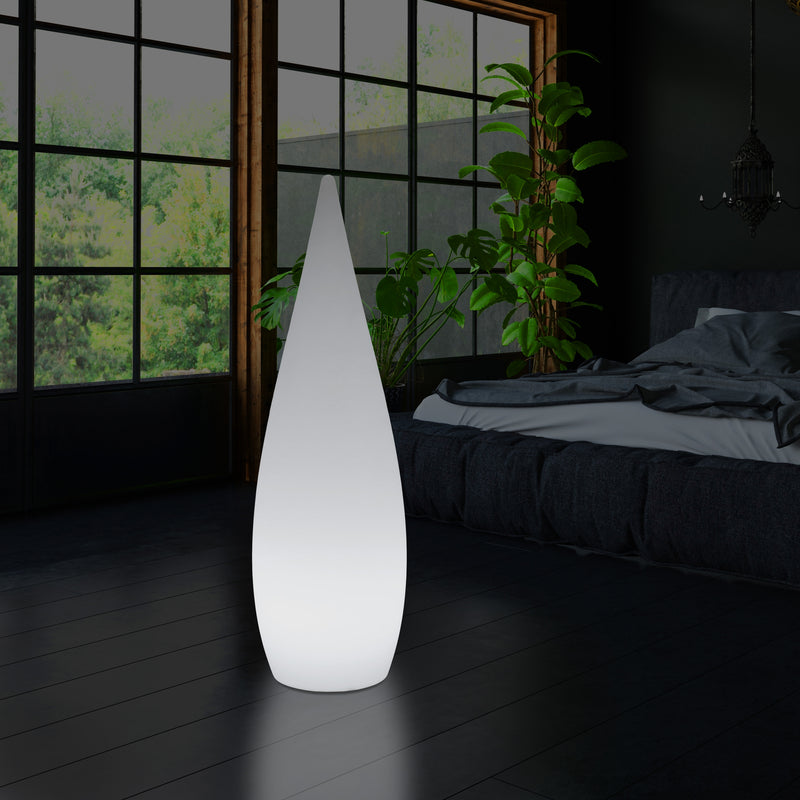 150cm 1,5m Høj Designer LED E27 Gulvlampe, Dekorativ Dråbeformet Lampe, Hvid
