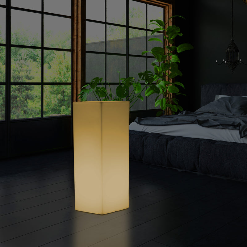 LED Sokkellampe Stående Lampe, Høj Rektangulær E27, 110 x 30cm, Varm Hvid