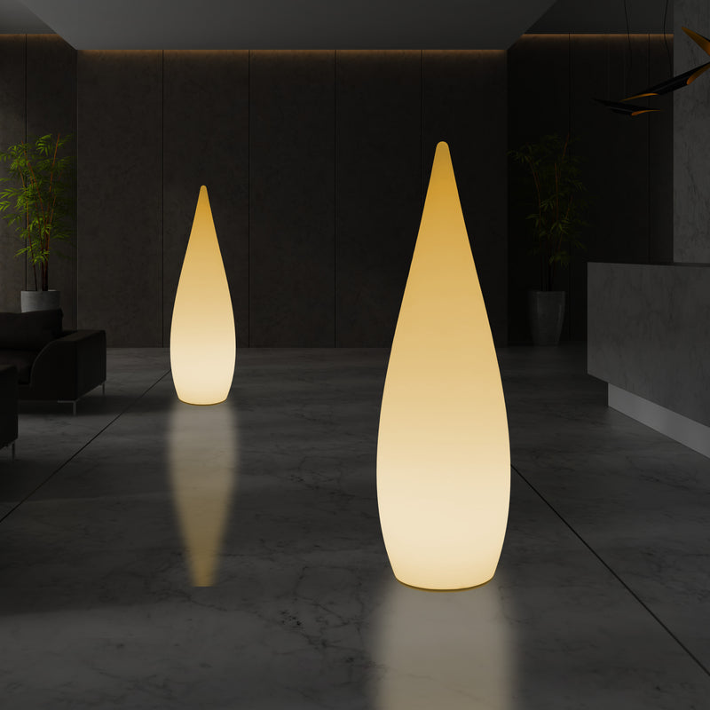 Høj Dekorativ LED Gulvlampe, 150cm 1,5m Designer Dråbeformet Lampe, E27, Varm Hvid