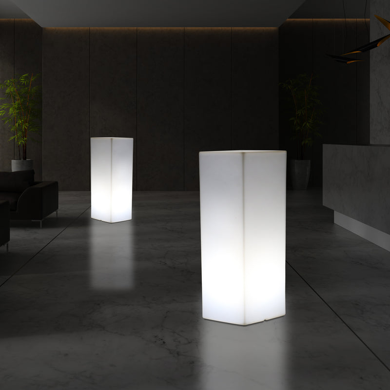 110 x 30 cm Høj LED Sokkellampe Søjleformet, Moderne E27 Stående Lampe, Hvid