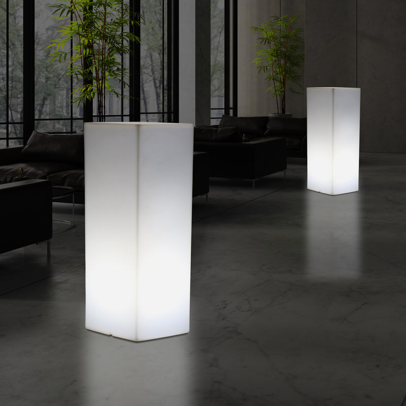 80 cm LED Lysende Sokkellampe, Moderne E27 Gulvlampe til Fest, Lounge, Hvid