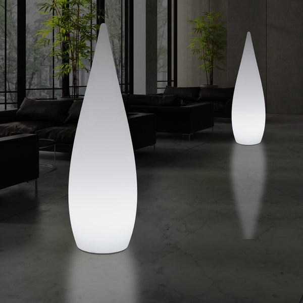 1,2 Meter Høj Designer LED Gulvlampe, Indendørs E27 Dråbeformet Stuelampe, Hvid