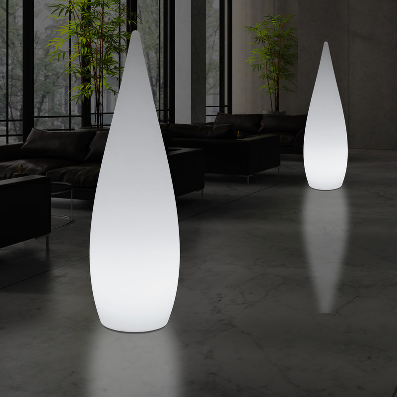 150cm 1,5m Høj Designer LED E27 Gulvlampe, Dekorativ Dråbeformet Lampe, Hvid