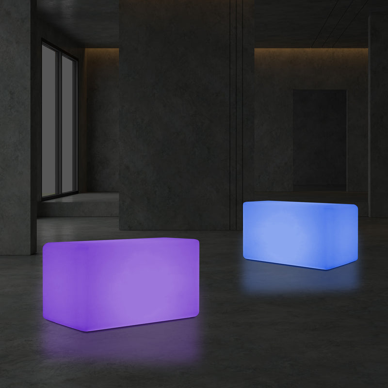 LED Bænk, Flerfarvet Moderne Skammel Siddeplads, 55 x 35 cm RGB Dæmpbar Gulvlampe
