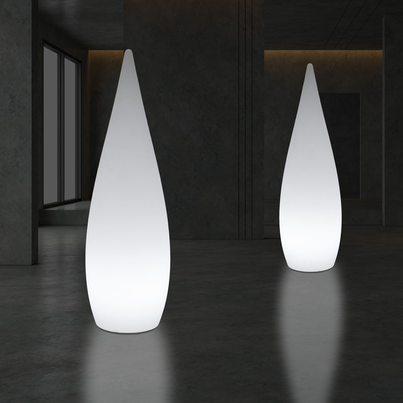 150cm 1,5m Høj Designer LED E27 Gulvlampe, Dekorativ Dråbeformet Lampe, Hvid
