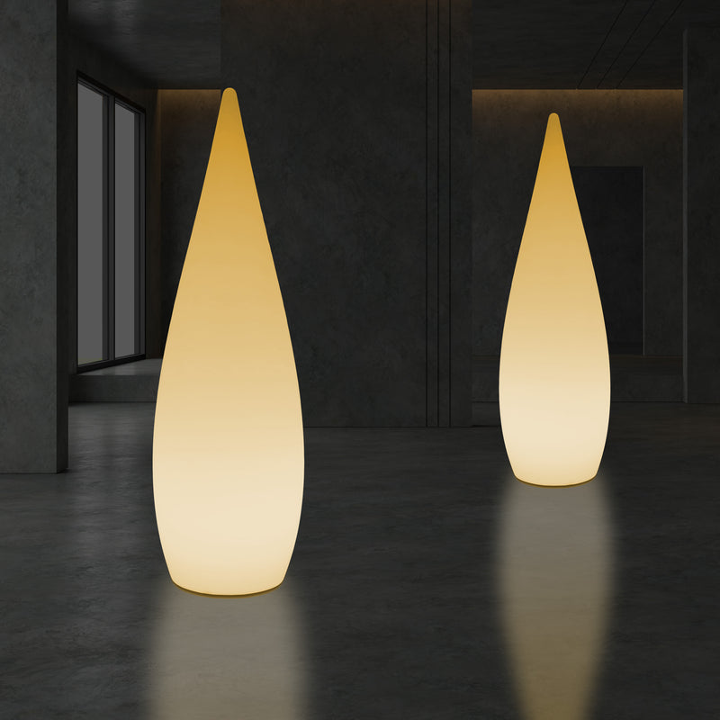 Høj Dekorativ LED Gulvlampe, 150cm 1,5m Designer Dråbeformet Lampe, E27, Varm Hvid