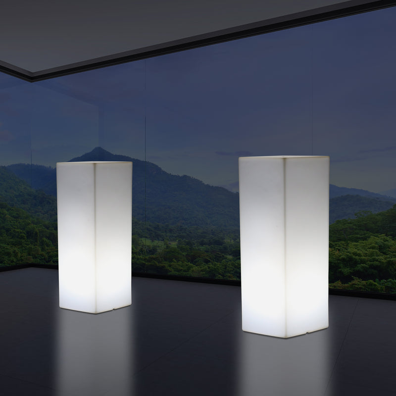 110 x 30 cm Høj LED Sokkellampe Søjleformet, Moderne E27 Stående Lampe, Hvid