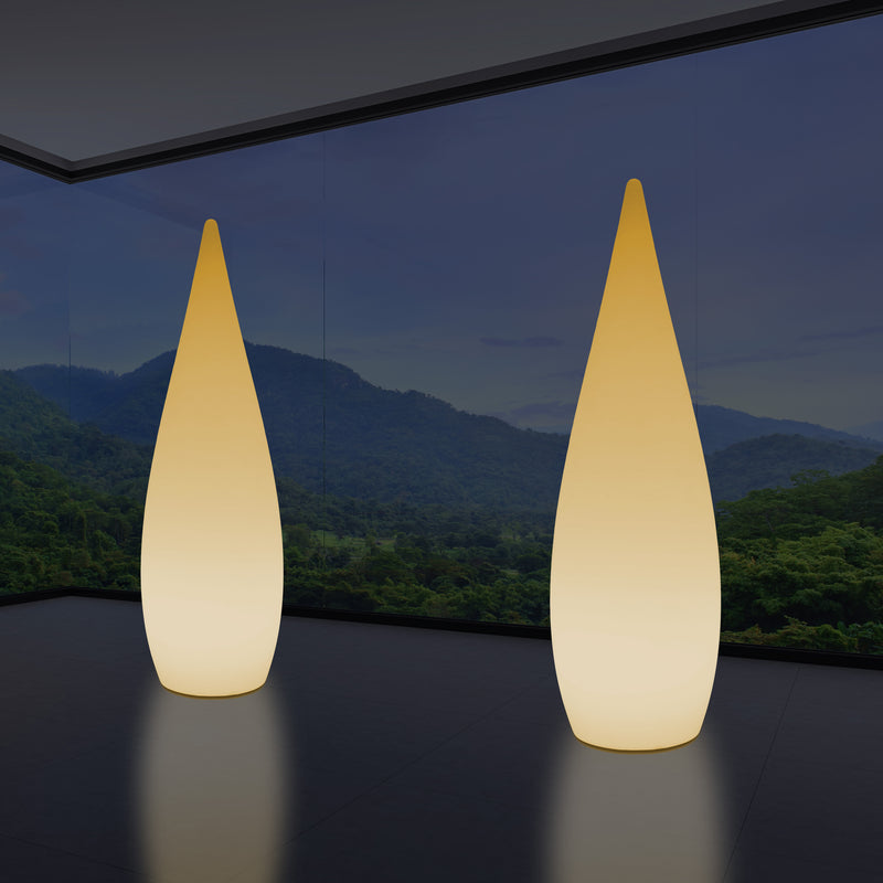 Høj Dekorativ LED Gulvlampe, 150cm 1,5m Designer Dråbeformet Lampe, E27, Varm Hvid