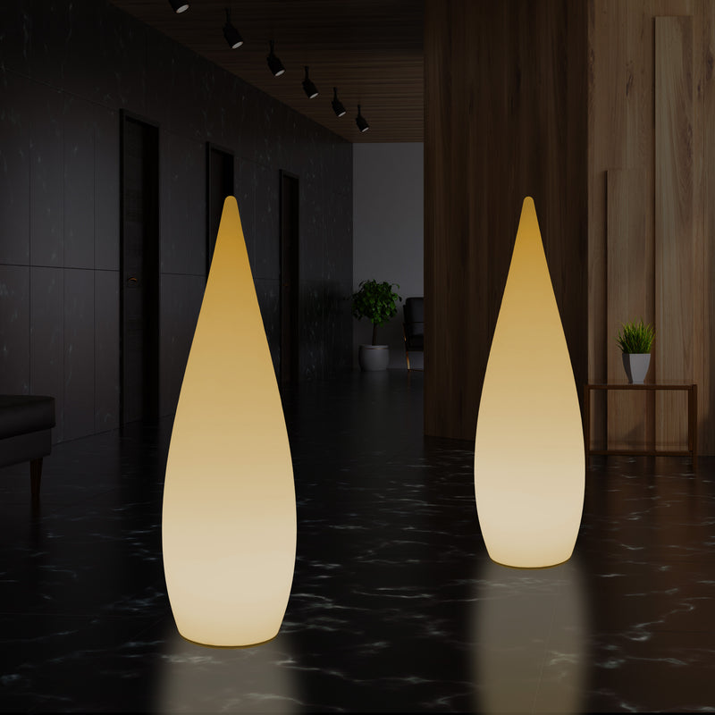 Høj Dekorativ LED Gulvlampe, 150cm 1,5m Designer Dråbeformet Lampe, E27, Varm Hvid