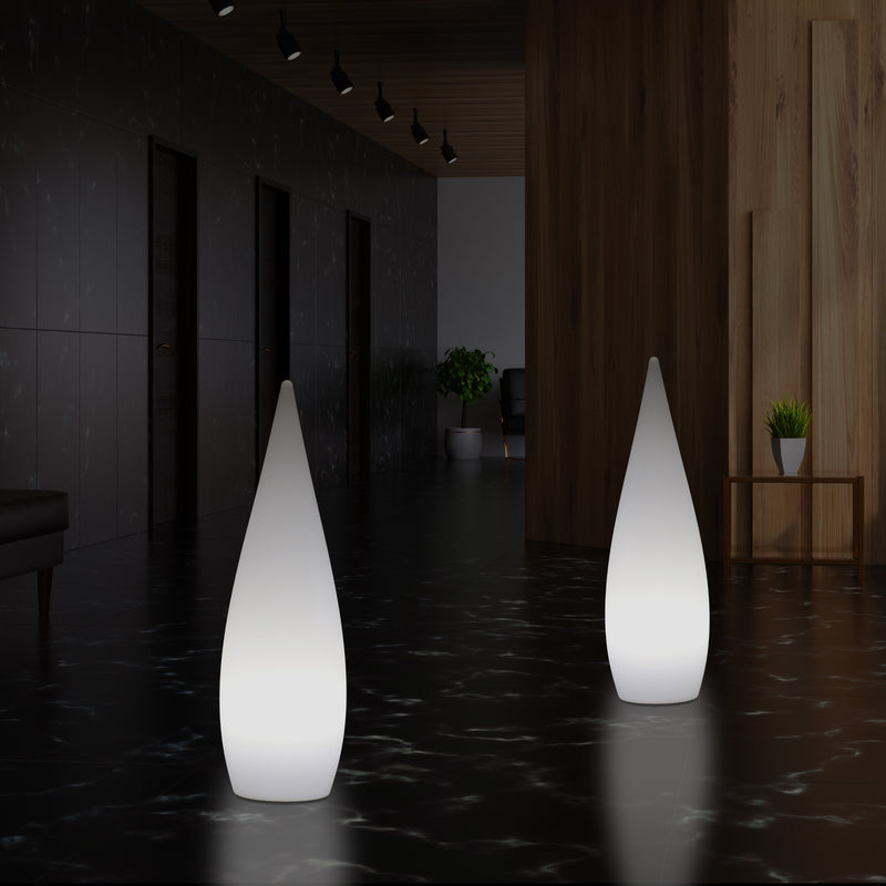 80cm Indendørsbelysning E27 Gulv Standerlampe, Dråbeformet Stuebelysning, Hvid
