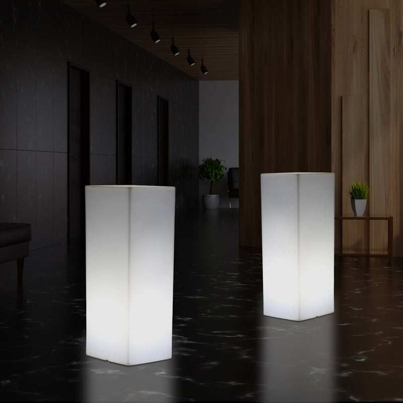 110 x 30 cm Høj LED Sokkellampe Søjleformet, Moderne E27 Stående Lampe, Hvid