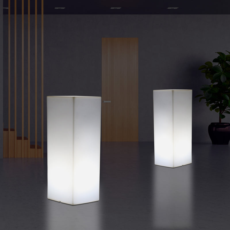110 x 30 cm Høj LED Sokkellampe Søjleformet, Moderne E27 Stående Lampe, Hvid