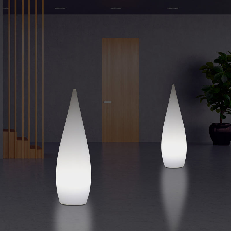 80cm Indendørsbelysning E27 Gulv Standerlampe, Dråbeformet Stuebelysning, Hvid