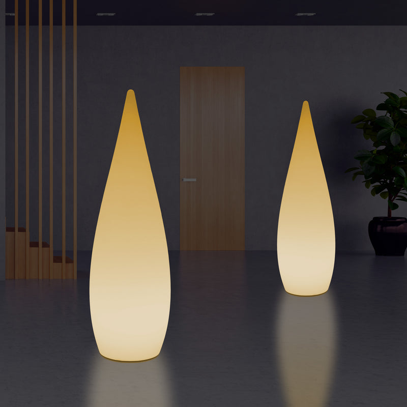 Høj Dekorativ LED Gulvlampe, 150cm 1,5m Designer Dråbeformet Lampe, E27, Varm Hvid