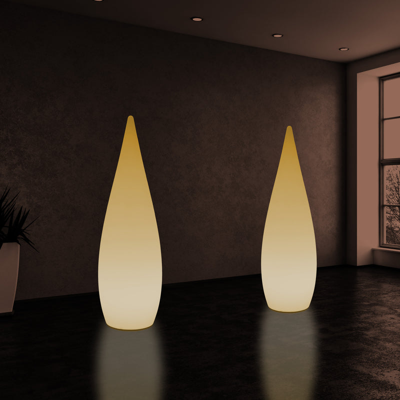 Høj Dekorativ LED Gulvlampe, 150cm 1,5m Designer Dråbeformet Lampe, E27, Varm Hvid