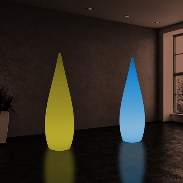 150cm Stor Designer Gulvlampe, 1.5m Trådløs Farveskiftende Dråbeformet Lampe