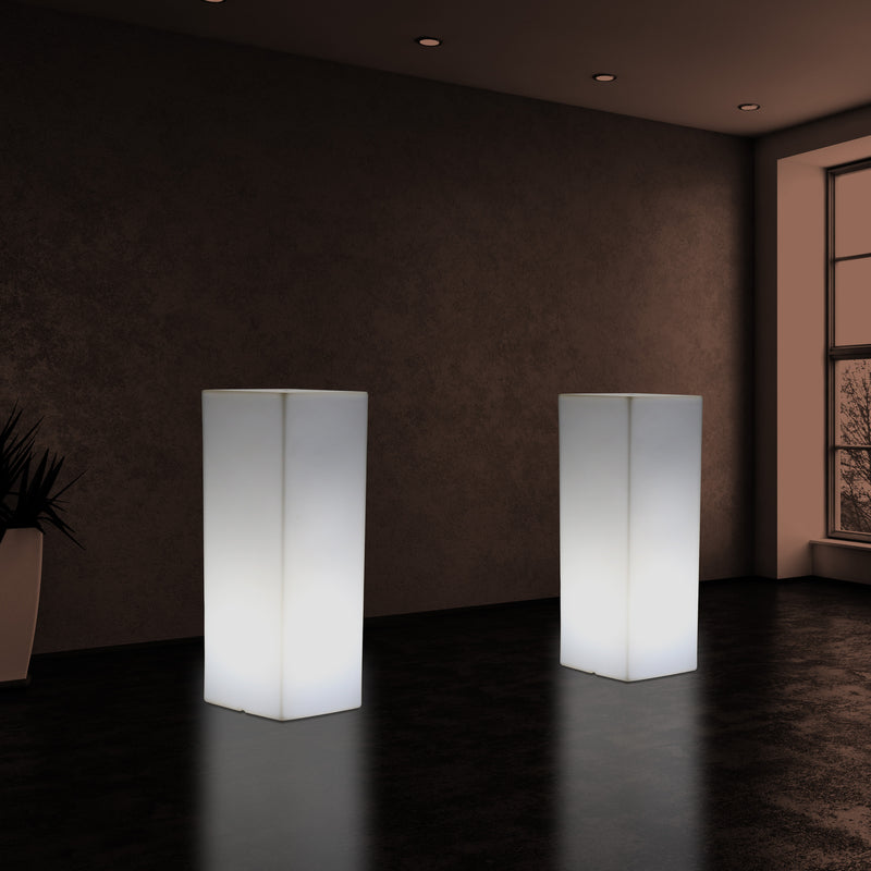 110 x 30 cm Høj LED Sokkellampe Søjleformet, Moderne E27 Stående Lampe, Hvid