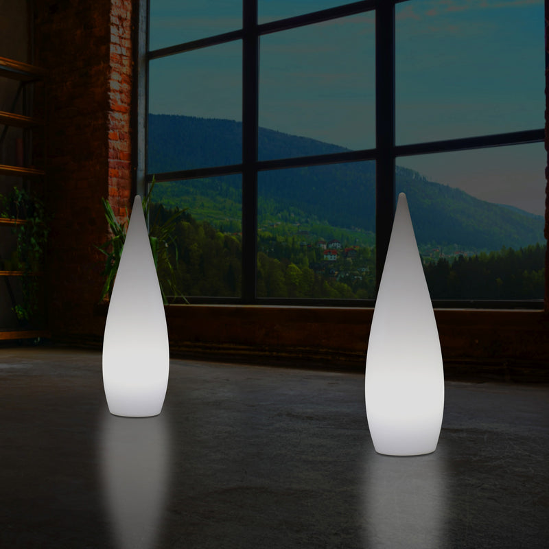 80cm Indendørsbelysning E27 Gulv Standerlampe, Dråbeformet Stuebelysning, Hvid