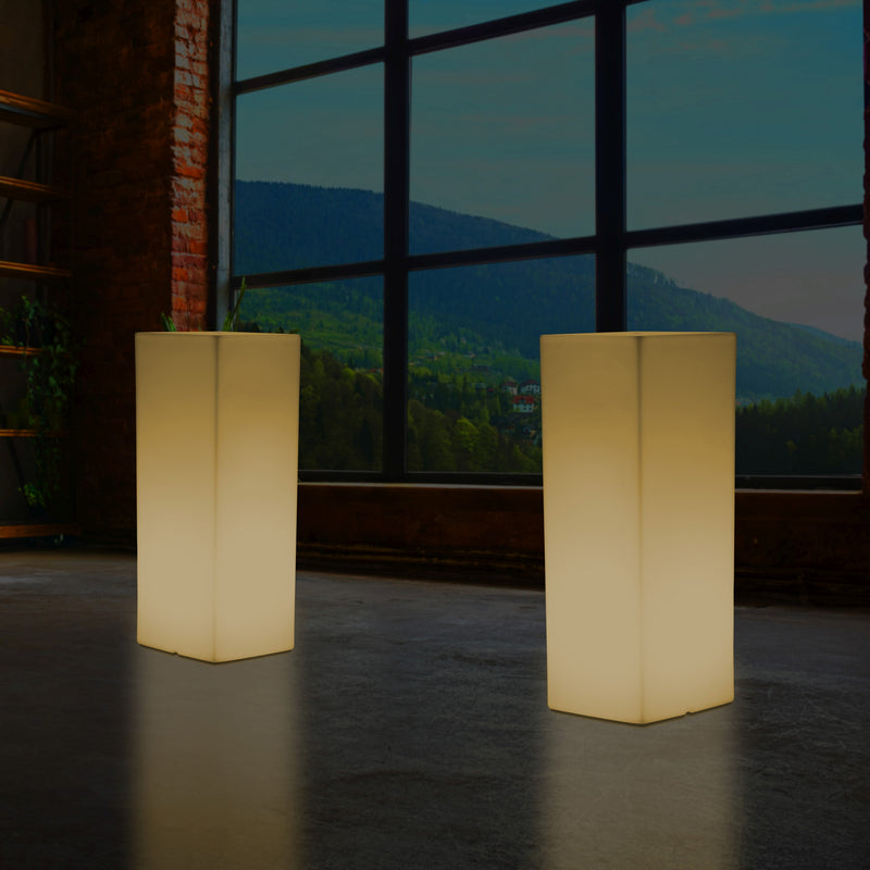 LED Sokkellampe Stående Lampe, Høj Rektangulær E27, 110 x 30cm, Varm Hvid
