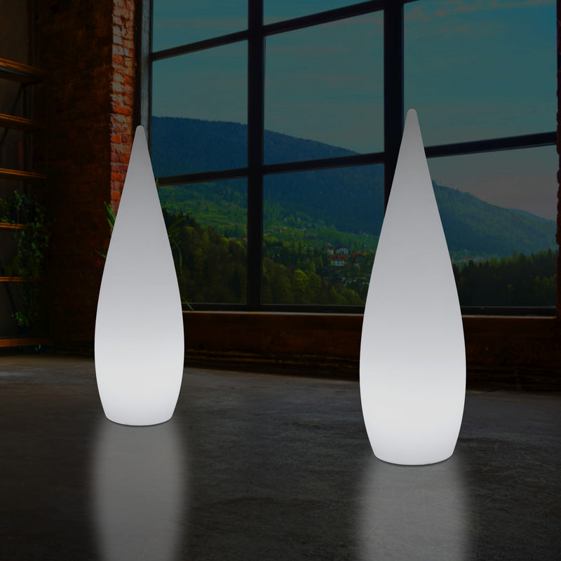 150cm 1,5m Høj Designer LED E27 Gulvlampe, Dekorativ Dråbeformet Lampe, Hvid