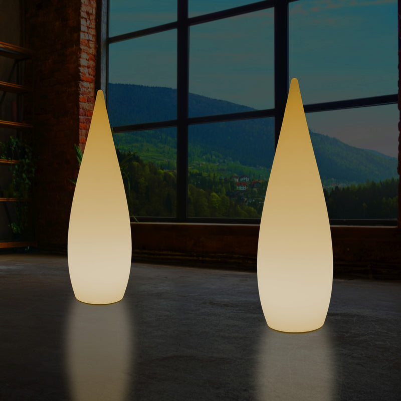 Høj Dekorativ LED Gulvlampe, 150cm 1,5m Designer Dråbeformet Lampe, E27, Varm Hvid