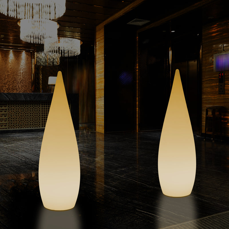 Høj Dekorativ LED Gulvlampe, 150cm 1,5m Designer Dråbeformet Lampe, E27, Varm Hvid