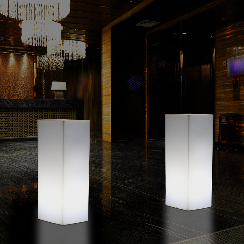 110 x 30 cm Høj LED Sokkellampe Søjleformet, Moderne E27 Stående Lampe, Hvid