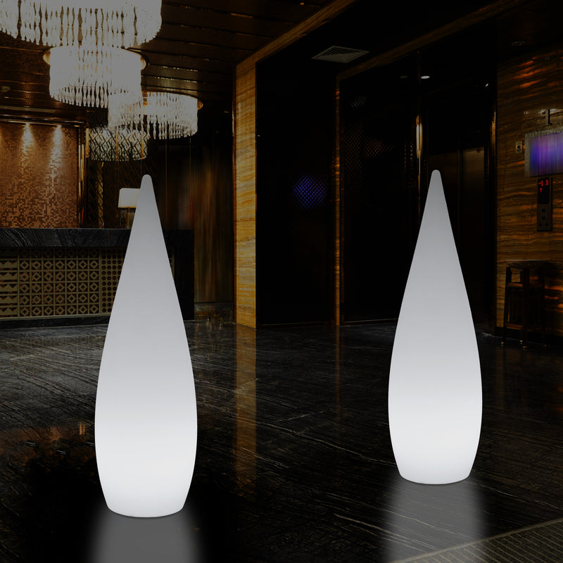 150cm 1,5m Høj Designer LED E27 Gulvlampe, Dekorativ Dråbeformet Lampe, Hvid