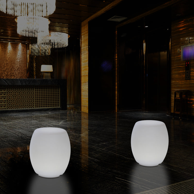 LED Stol Skammel Lampe, Designer E27 Gulvlampe til Stue, Hvid, 44cm Høj