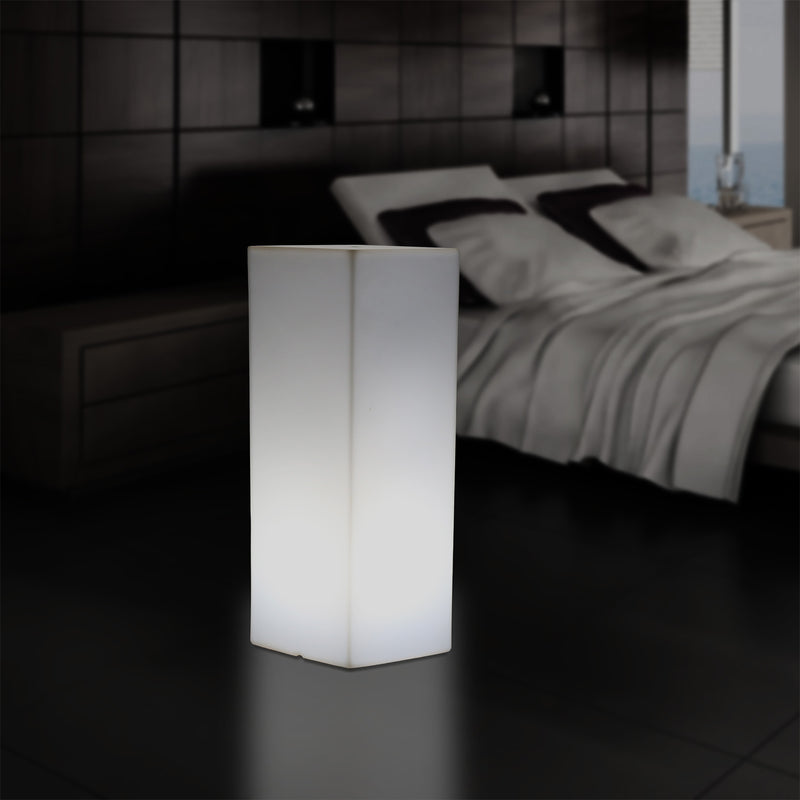 80 cm LED Lysende Sokkellampe, Moderne E27 Gulvlampe til Fest, Lounge, Hvid