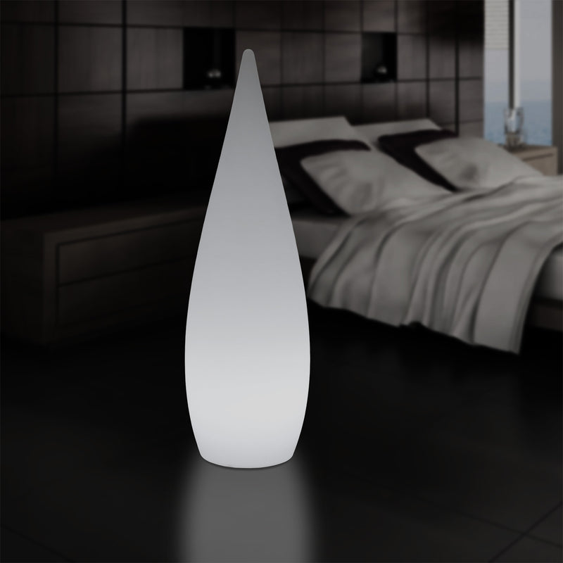 150cm 1,5m Høj Designer LED E27 Gulvlampe, Dekorativ Dråbeformet Lampe, Hvid