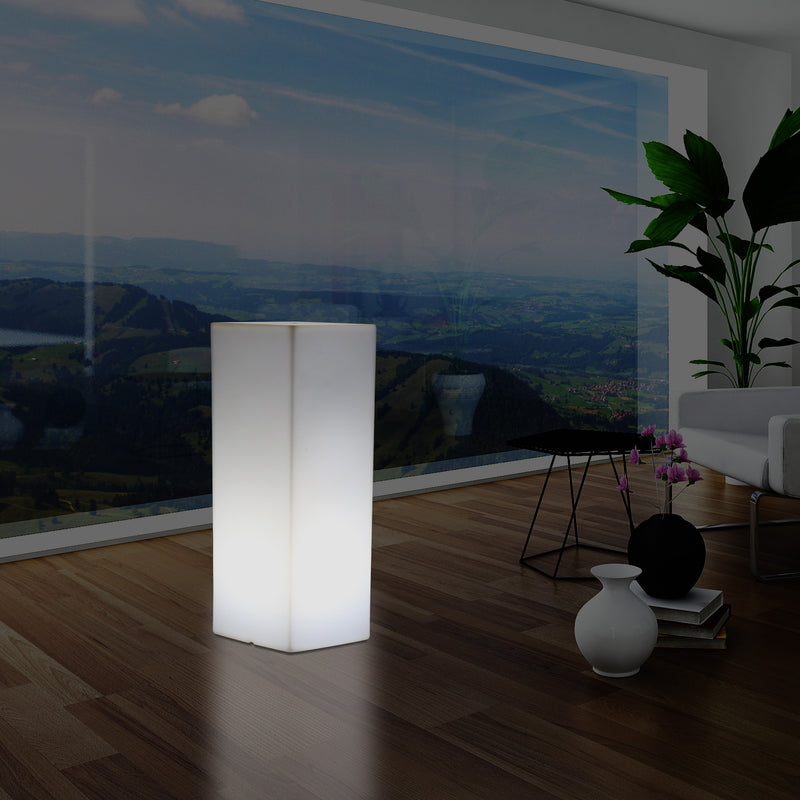 LED Sokkel Søjle Gulvlampe, Trådløs Udendørs Lampe til Terrasse eller Have, 110 x 30 cm